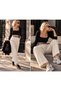 Soho high waist pleated leg comfortable cut fabric pants with color options - 2
