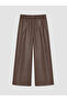Alita City Lcw Kids Brown Regular Fit Girls' Leather Look Pants with a Difference - 4