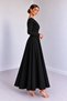 Women's Long Sleeve Double Breasted Collar Waist-Fitted Long Crepe Fabric Evening Dress | |   Special Day-Wedding-Invitation - 5