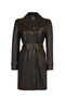 Belinda Women's Black Vintage Leather Trench Coat 26Wgd5713Vd - 2