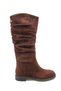 Estelle Drawstring Suede Brown Pull-On Bellows Wide Toe Boots - 4