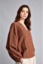 V-Neck Buttoned Relax Fit Jacquard Long Sleeve Tunic H3263Ax26Au - 3