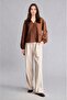 V-Neck Buttoned Relax Fit Jacquard Long Sleeve Tunic H3263Ax26Au - 2