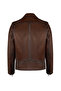 Carter Men's Brown Double-Breasted Collared Leather Jacket 26Wgd6490Bt - 3