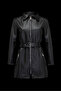 Agli̇mmer Zr Long Black Women's Leather Jacket with Belt - 3