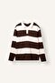 Relaxed Fit Striped Polo Collar Knit Sweater H7670Ax26Au