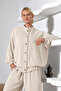 Oversize Premium Cupra Modal Textured Buttoned Double Set - 3