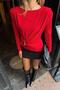Red Gold Waist Drape Accessory Detail Padded Women's Sandy Blouse - 4