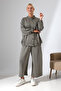 Oversize Premium Cupra Modal Textured Buttoned Double Set - 4