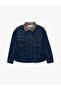 Comfortable Fit Buttoned Long Sleeve Shawl Collar Patterned Denim Jacket with Pockets