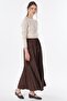 Lace-Up Suede Skirt Brown - 5