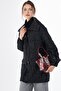 Quilted Cap with Embroidery Detail Black