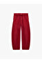 Belted, Pocketed, Normal Waist, Comfortable Fit, Balloon Fit Barrel Pants - Barrel Jeans