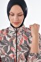 Floral Pattern Hijab Swimsuit Anthracite - 6