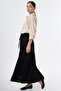 Lace-Up Suede Skirt Black - 3