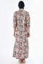 Floral Pattern Hijab Swimsuit Anthracite - 4