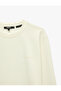 Three Threaded Ribbed Crew Neck Long Sleeve Printed Sweatshirt - 3