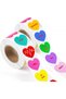 1000pcs Heart Shaped Self-Adhesive Sticker Labels,2 Rolls,Waterproof Vinyl Decals for Crafts,Wedding Decor,and Gift Wrapping
