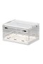 Stackable Foldable Utility Crate Organizer,Multifunctional Clear Plastic Storage Bin with Buckle,Space Saving Cube Container for Home,Office and School