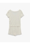 Relaxed Fit Buttoned V-Neck Short Sleeve Pajama Set - 2
