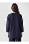 Alita City Lcw Modest Navy Blue Plain Basic Length Women's Kimono with a Difference - 4