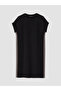 Two Mt Shop Quality Lcw Everyday Black Diving Fabric Plain Oversize Oval Neck Midi Dress - 5