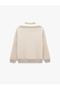 Three Threaded Threaded Embroidered Long Sleeve Half Zipper Stand Collar Sweatshirt - 2