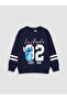 Navy Blue Stitch Printed Girls' Sweatshirt - W6E366Z4-Hrc |   Lcw - 2