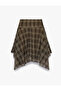 Asymmetrical Cut Plaid Midi Skirt