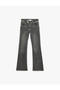 Low Waist Slim Fit Spanish Flare Jeans with Belt Detail - Flare Jeans