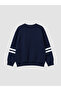 Navy Blue Stitch Printed Girls' Sweatshirt - W6E366Z4-Hrc |   Lcw - 4