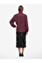 Long Sleeve Tie-Up Stand Collar Oversized Blouse - 4