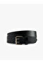 Faux Leather Belt with Double Hole Buckle