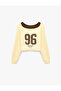 Raised Pattern Comfortable Fit Crew Neck Long Sleeve Layered Printed Sweatshirt