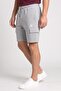 Men Plain Solid Cargo Short, Grey - 3