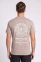 Men Crew Neck Short Sleeve Brand Logo T-Shirt, Taupe - 4