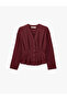 Slim Fit Long Sleeve Double Breasted V-Neck Pleated Shirt