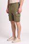 Men Embroidered Logo Basic Shorts, Olive - 3