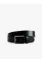 Faux Leather Belt with Rectangular Buckle