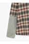 Comfortable Fit Buttoned Plaid Layered Long Sleeve Hooded Shirt - 3