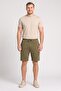 Men Embroidered Logo Basic Shorts, Olive - 2