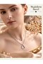 Silver Color Double Layer Butterfly and Heart Zircon Stone Steel Necklace - 2