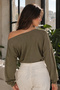Women's Khaki Collared Asymmetrical Waist Corseted Blouse Arm-27K001018 - 2