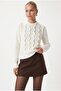 Women's New Wave Ecru Knitwear Sweater - 3