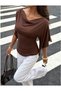 Cape Sleeve Double Breasted Collar Usa Tredns Blouse -Do987065 - 4