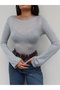 Boat Neck Knitted Sweater Blouse - 3
