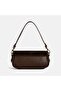 Women's Bitter Brown Gold Lock Detailed Suede Textured Shoulder Bag - 4