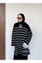 Lace Detailed Striped Knitwear Dress - 5