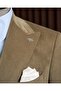 Slim Fit Double-Breasted Pointed Collar Velvet Thick Twill Men's Suit Khaki T20179-06 - 3