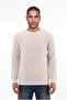 Men's Thessaloniki Knitted Dirty Stitching Crew Neck Oversize Knitwear Stone - 3